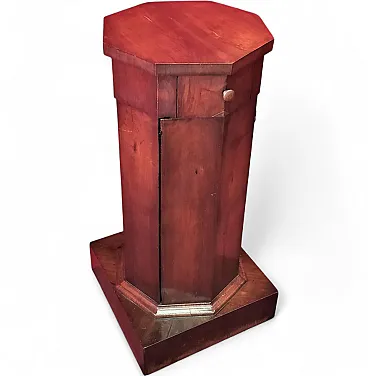 Empire walnut column bedside table, 19th century