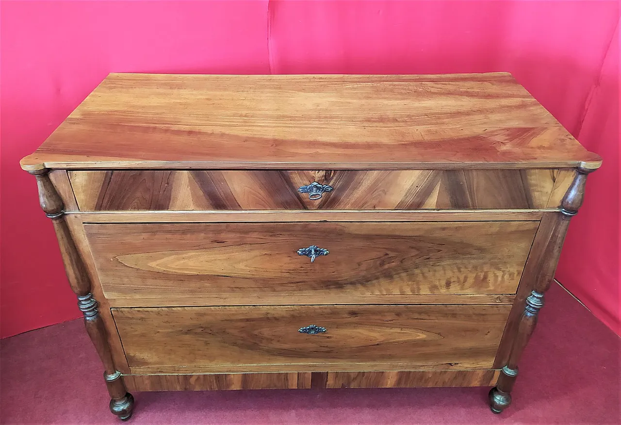 Pair of Emilian walnut dressers, 19th century 2