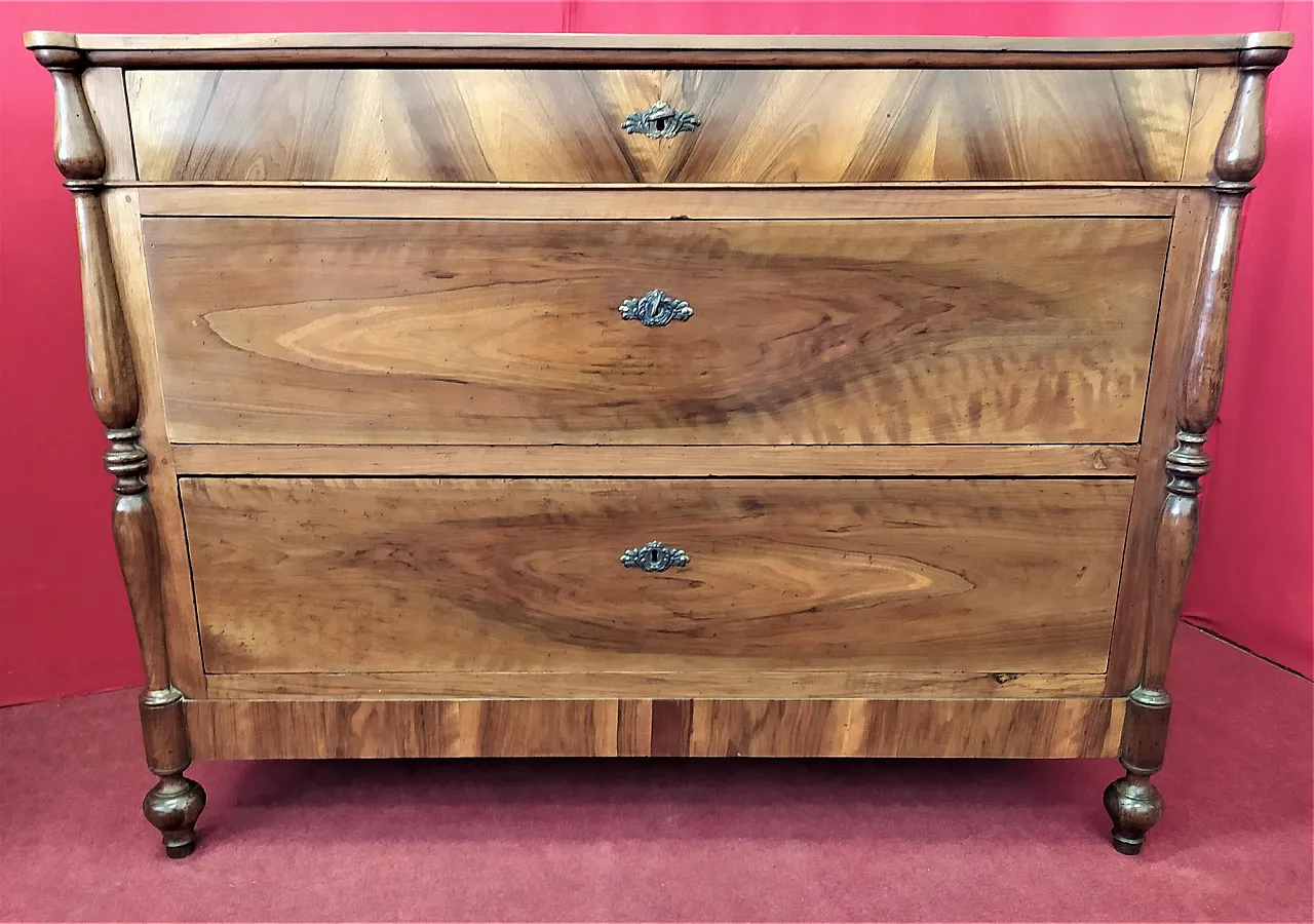 Pair of Emilian walnut dressers, 19th century 6