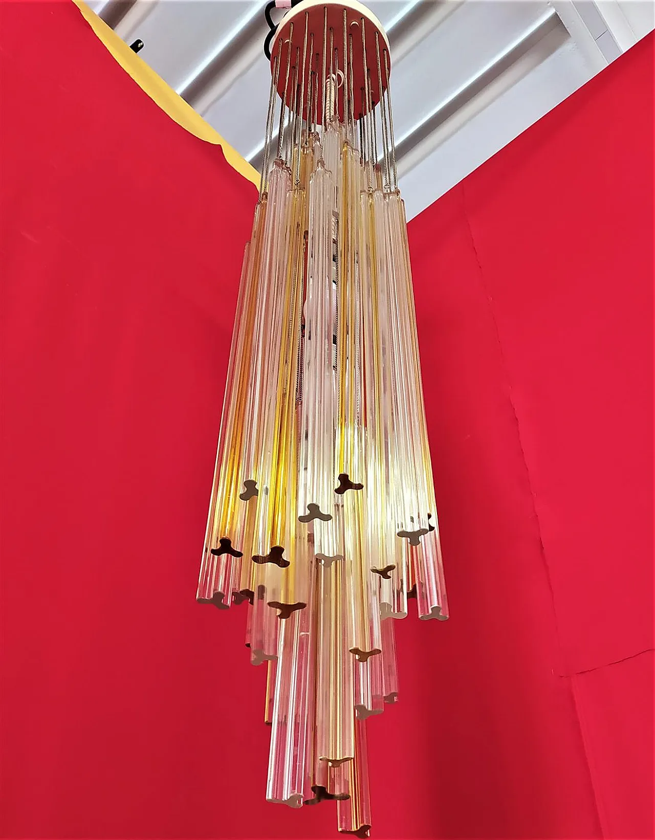 Murano glass trilobe chandelier, mid-20th century 3