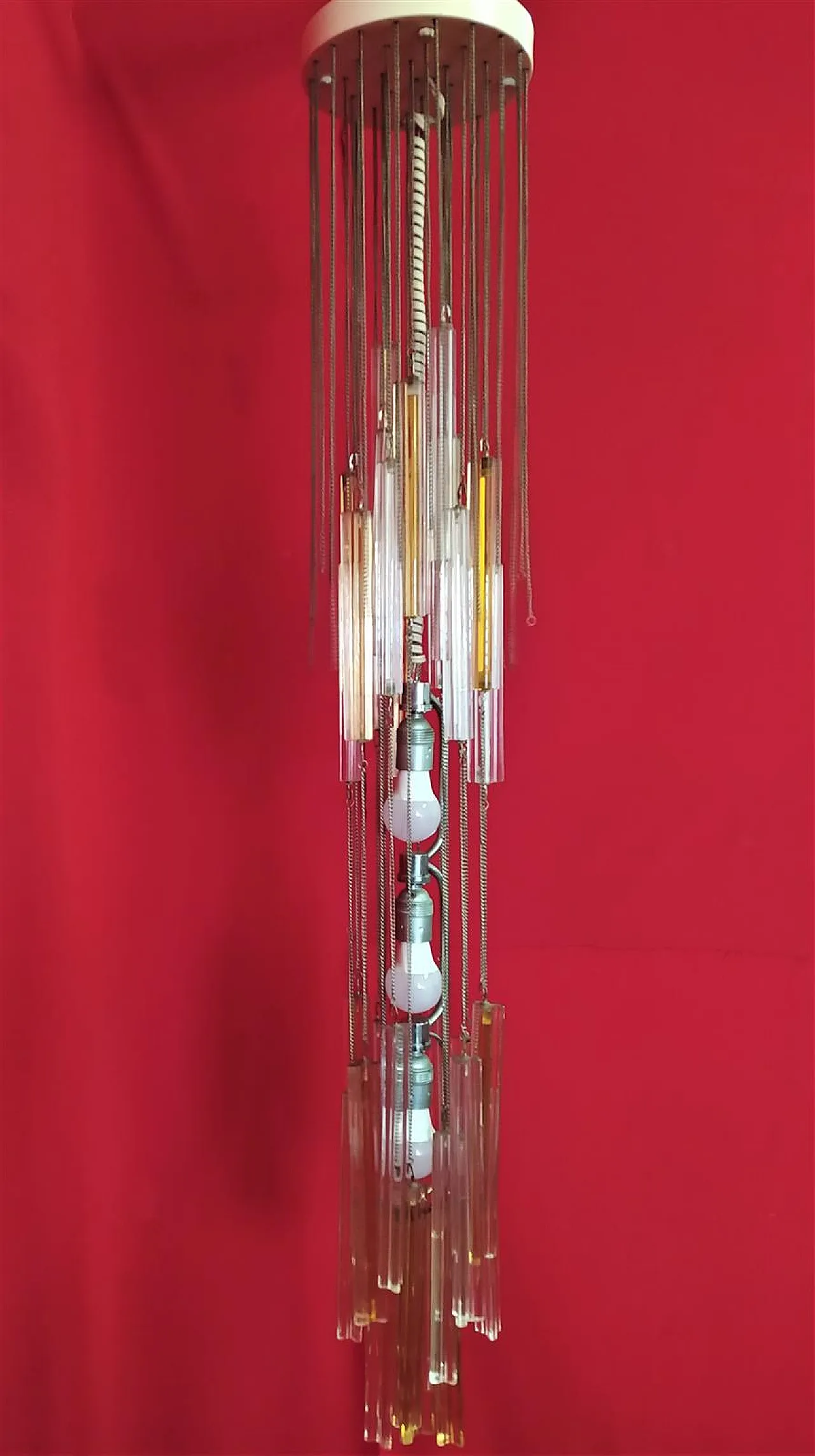 Murano glass trilobe chandelier, mid-20th century 5