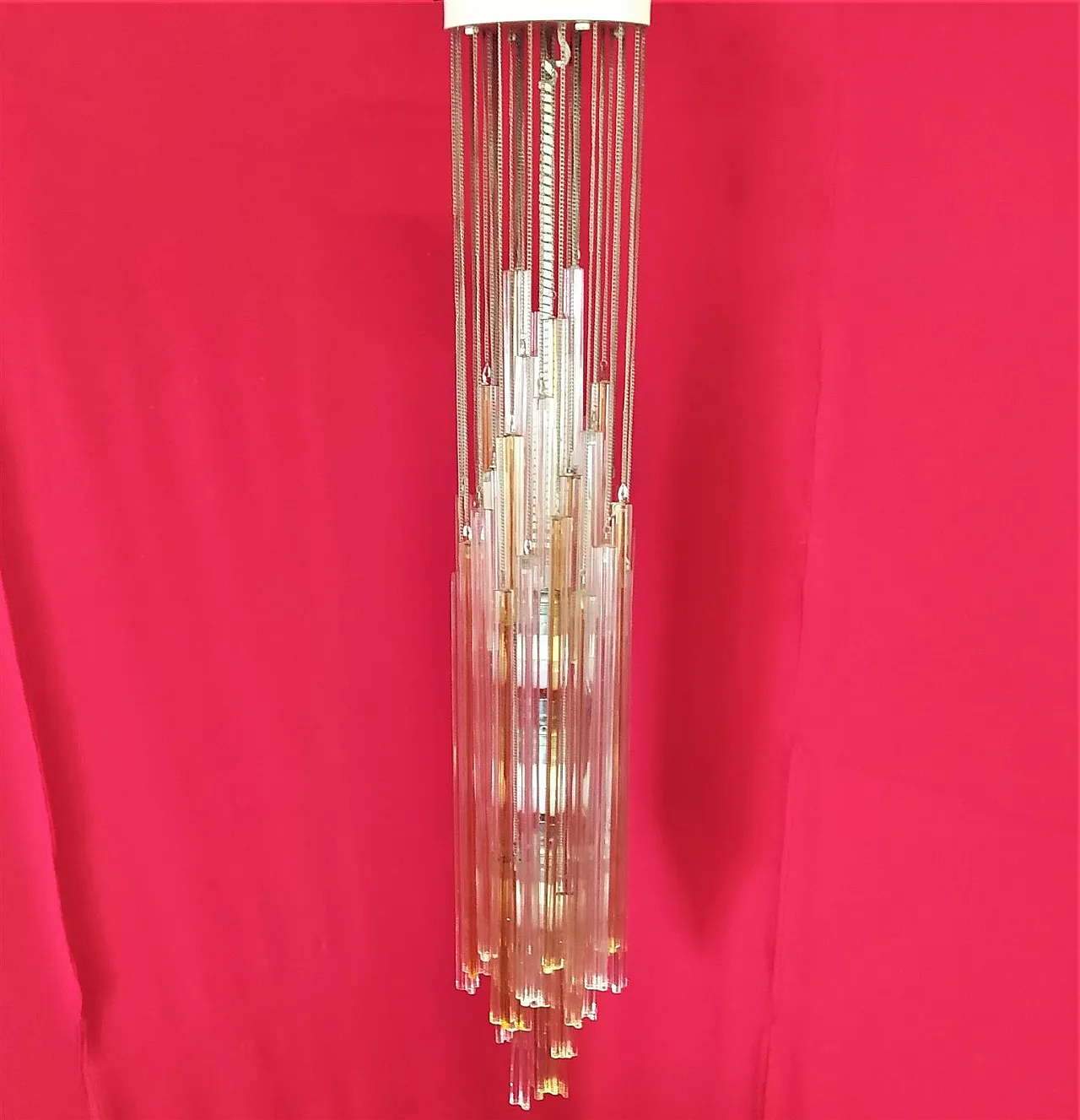 Murano glass trilobe chandelier, mid-20th century 7
