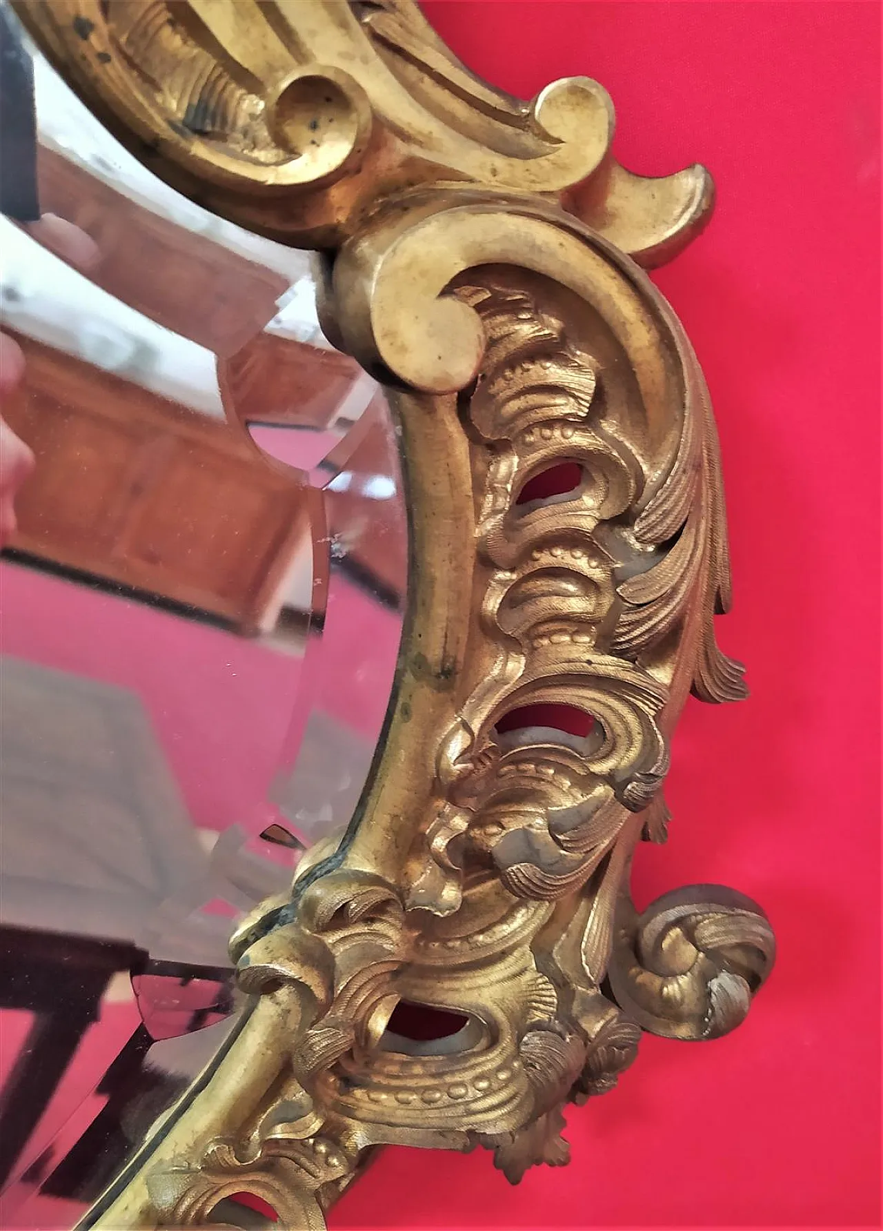 Specchiera in bronzo dorato, '800 6