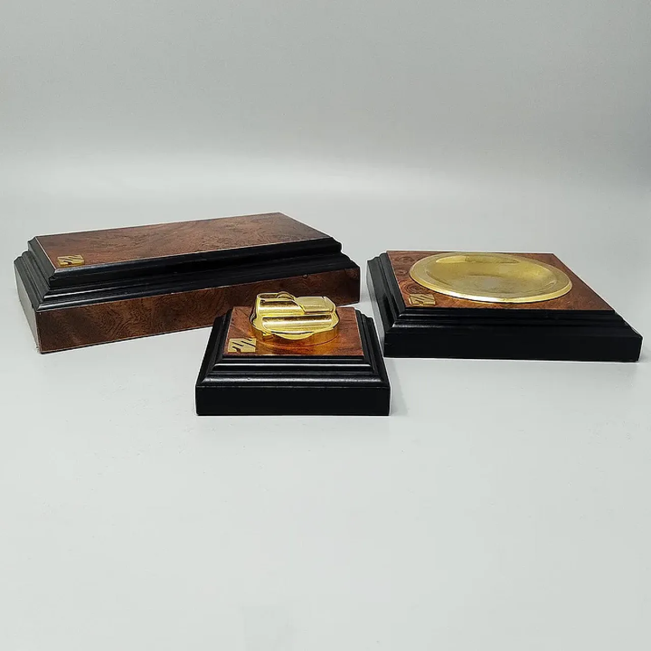 Smoking set in luxury thuja root, 1970s 1