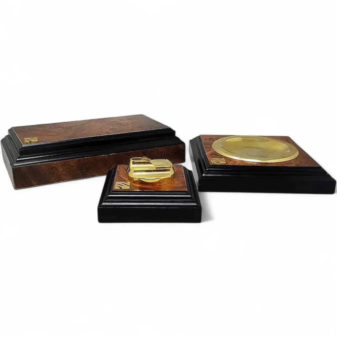 Smoking set in luxury thuja root, 1970s 8