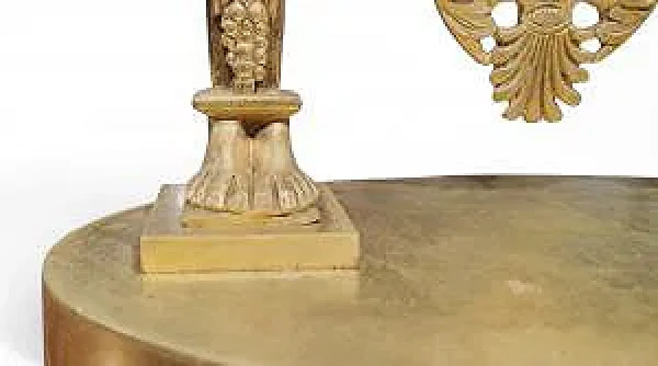 Portico pendulum in mercury gilded bronze, 19th century 7