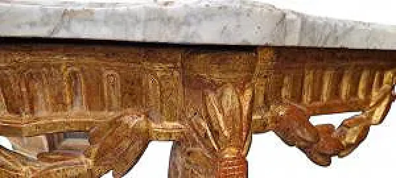 Louis XVI console table in carved and gilded wood, 18th century 8