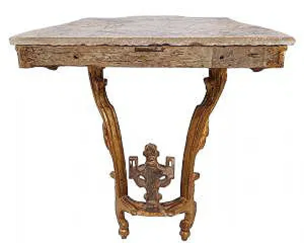 Louis XVI console table in carved and gilded wood, 18th century 9