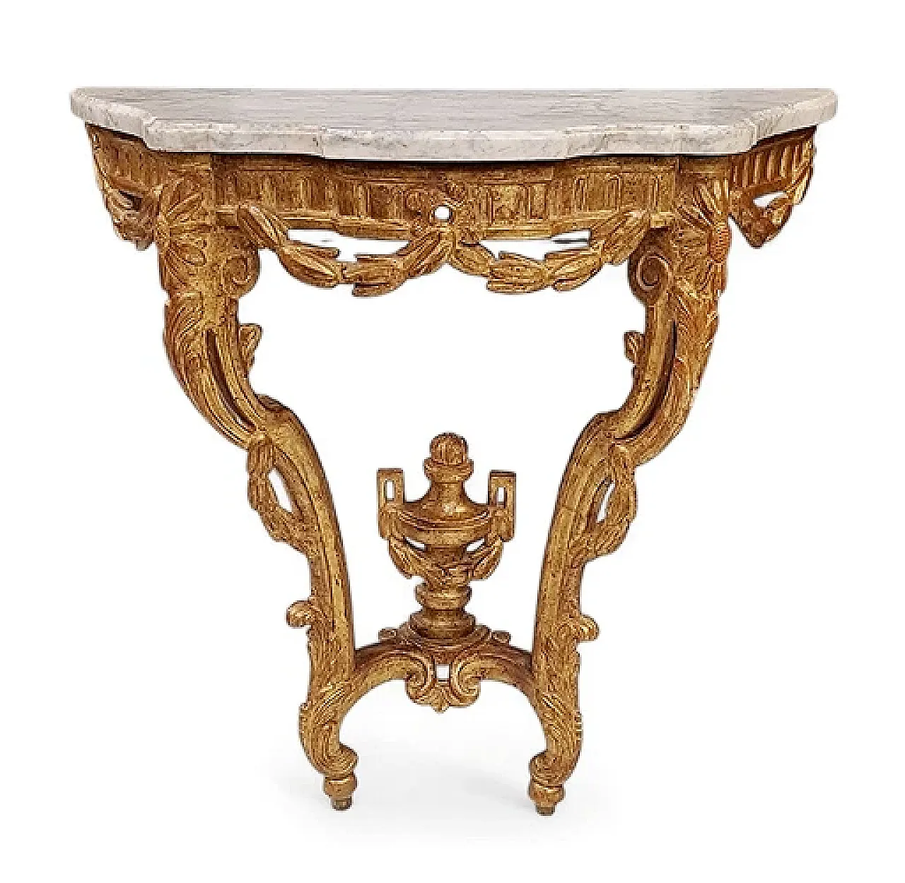 Louis XVI console table in carved and gilded wood, 18th century 11