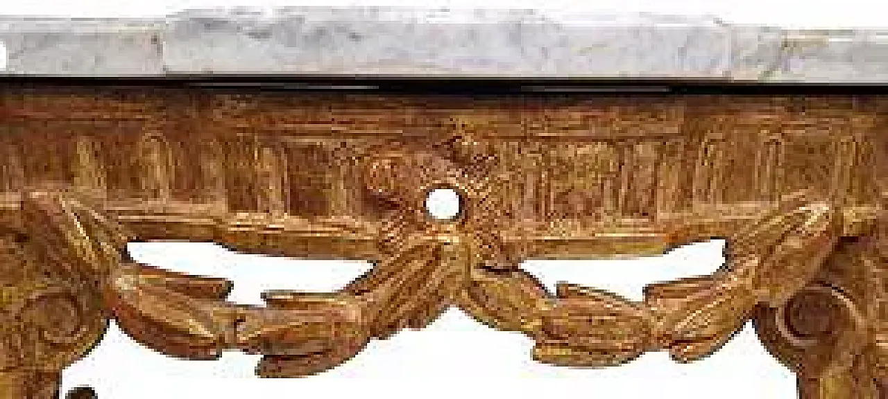 Louis XVI console table in carved and gilded wood, 18th century 20