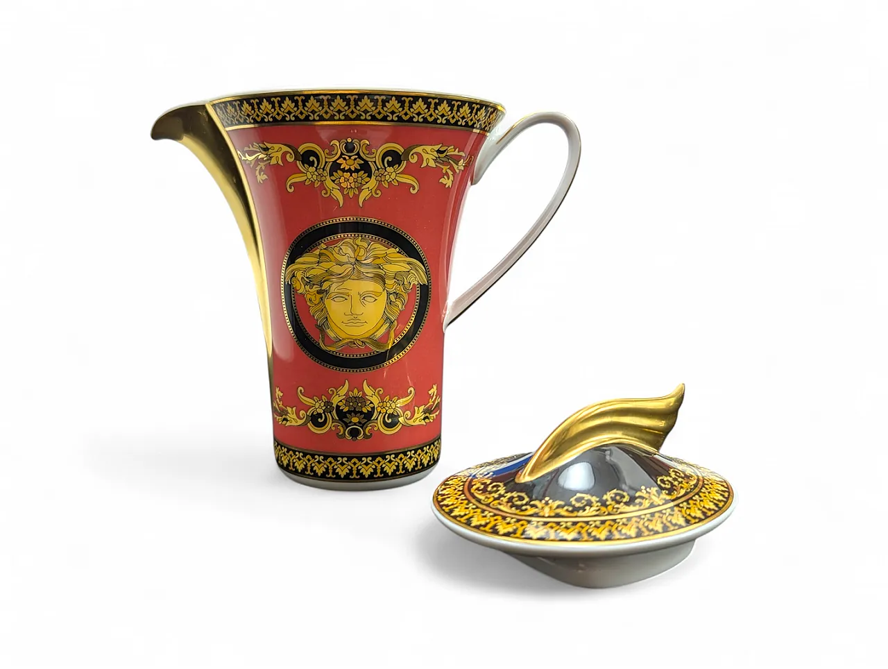 Caffettiera e lattiera in porcellana Rosenthal per Versace, anni '90 2