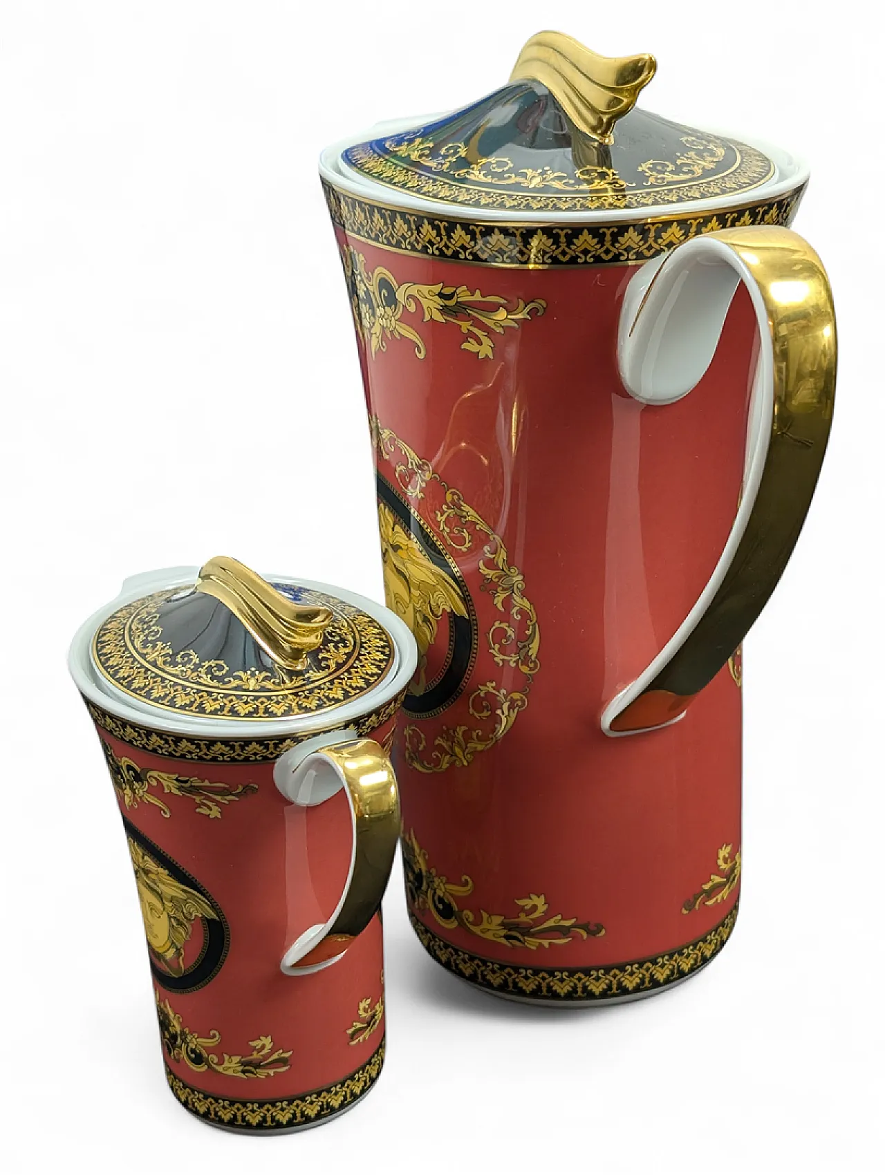 Caffettiera e lattiera in porcellana Rosenthal per Versace, anni '90 10