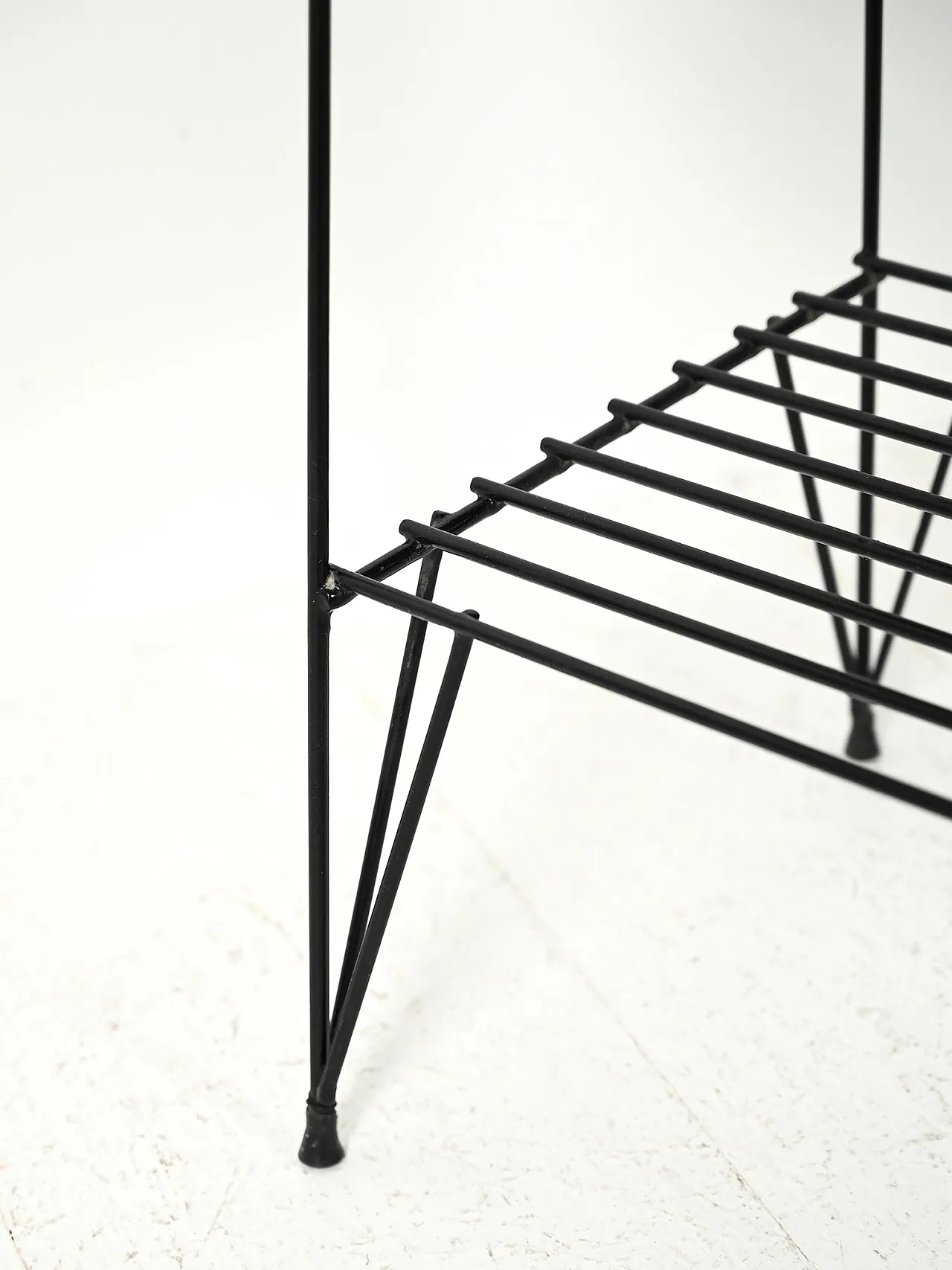 Scandinavian bedside table in mahogany and iron from IKEA, “Rolf” model 7