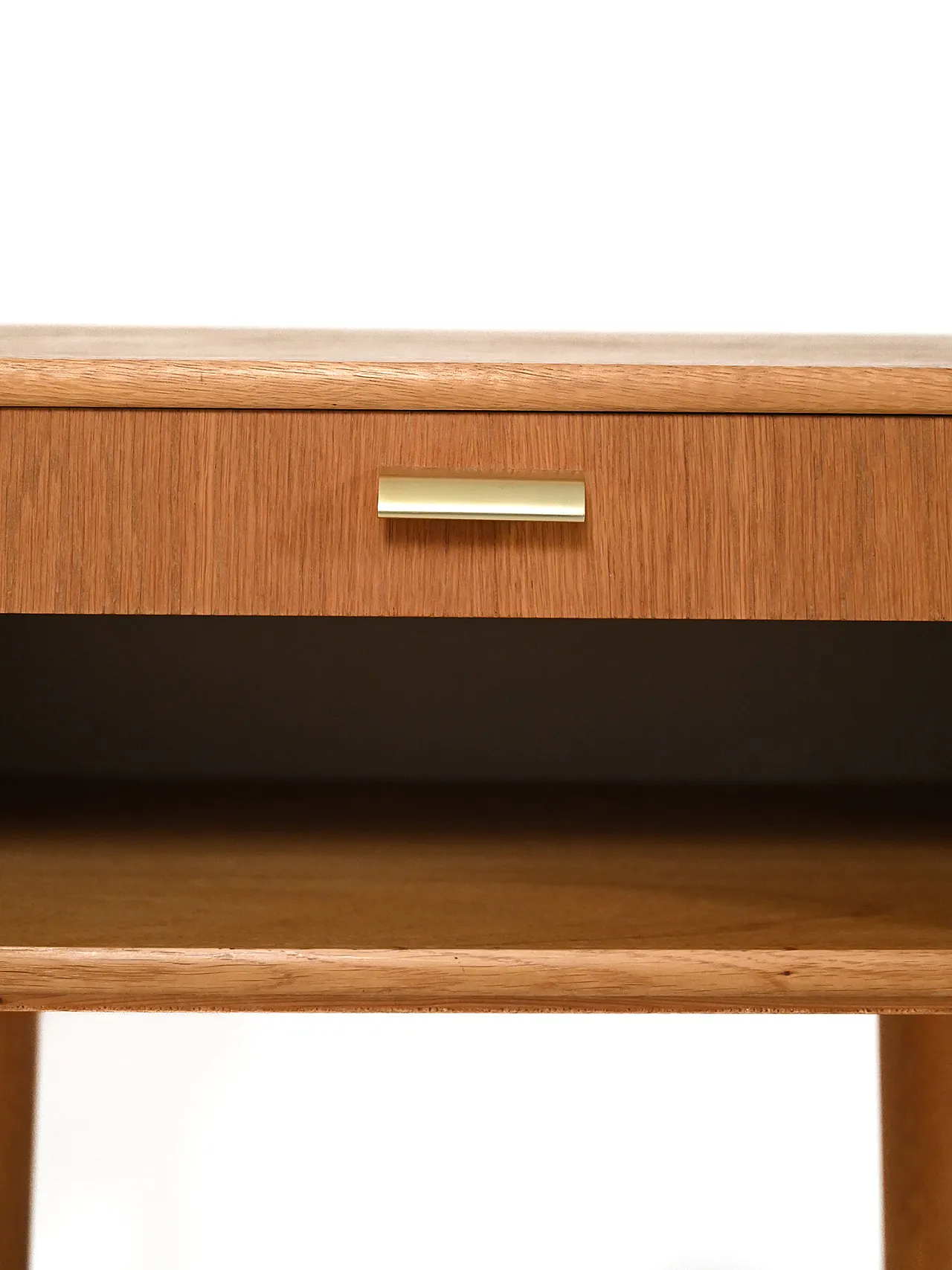 Scandinavian bedside table with brass handle, mid-20th century 6