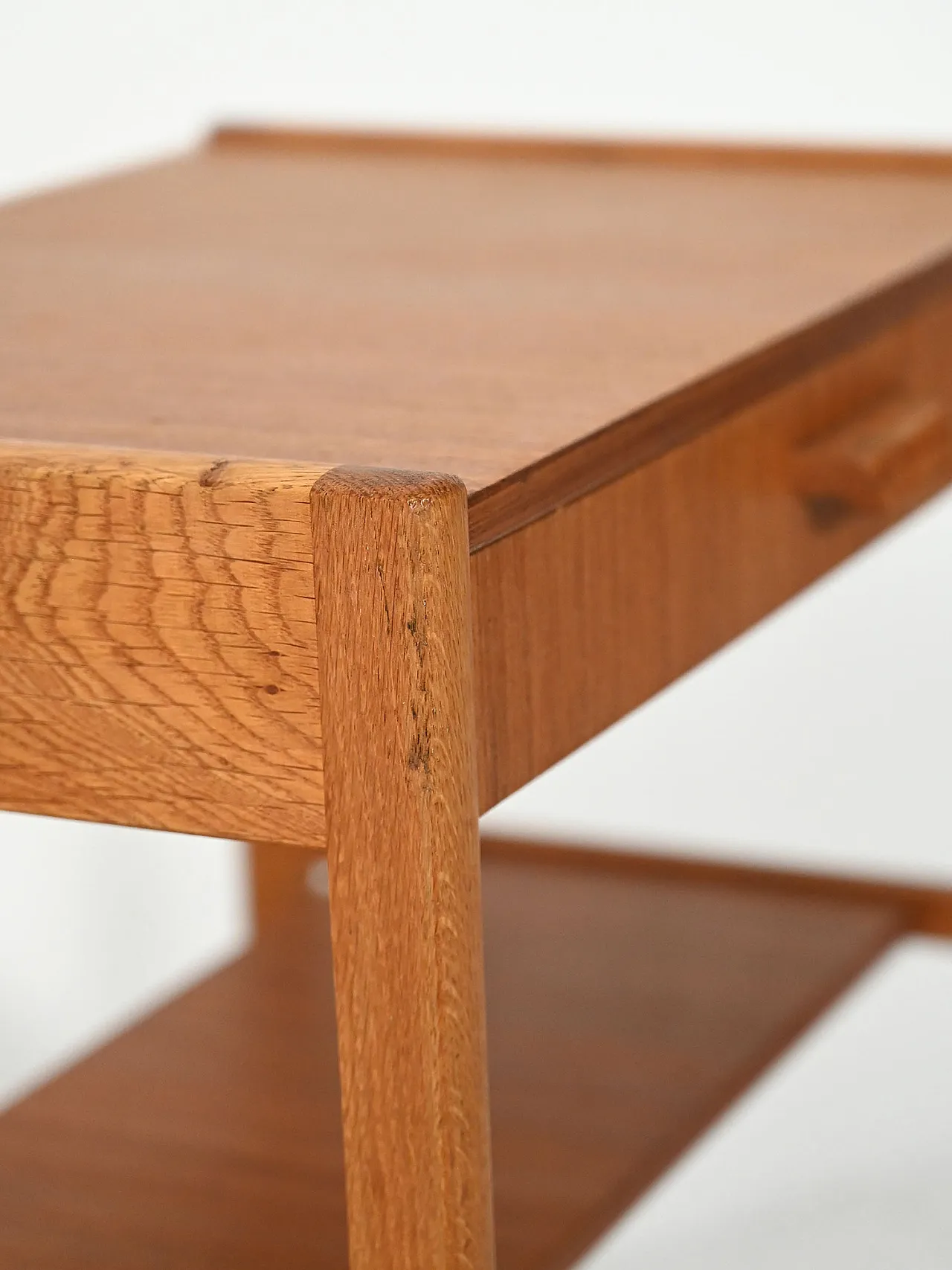 Pair of bedside tables with drawer and magazine rack, 20th century 7