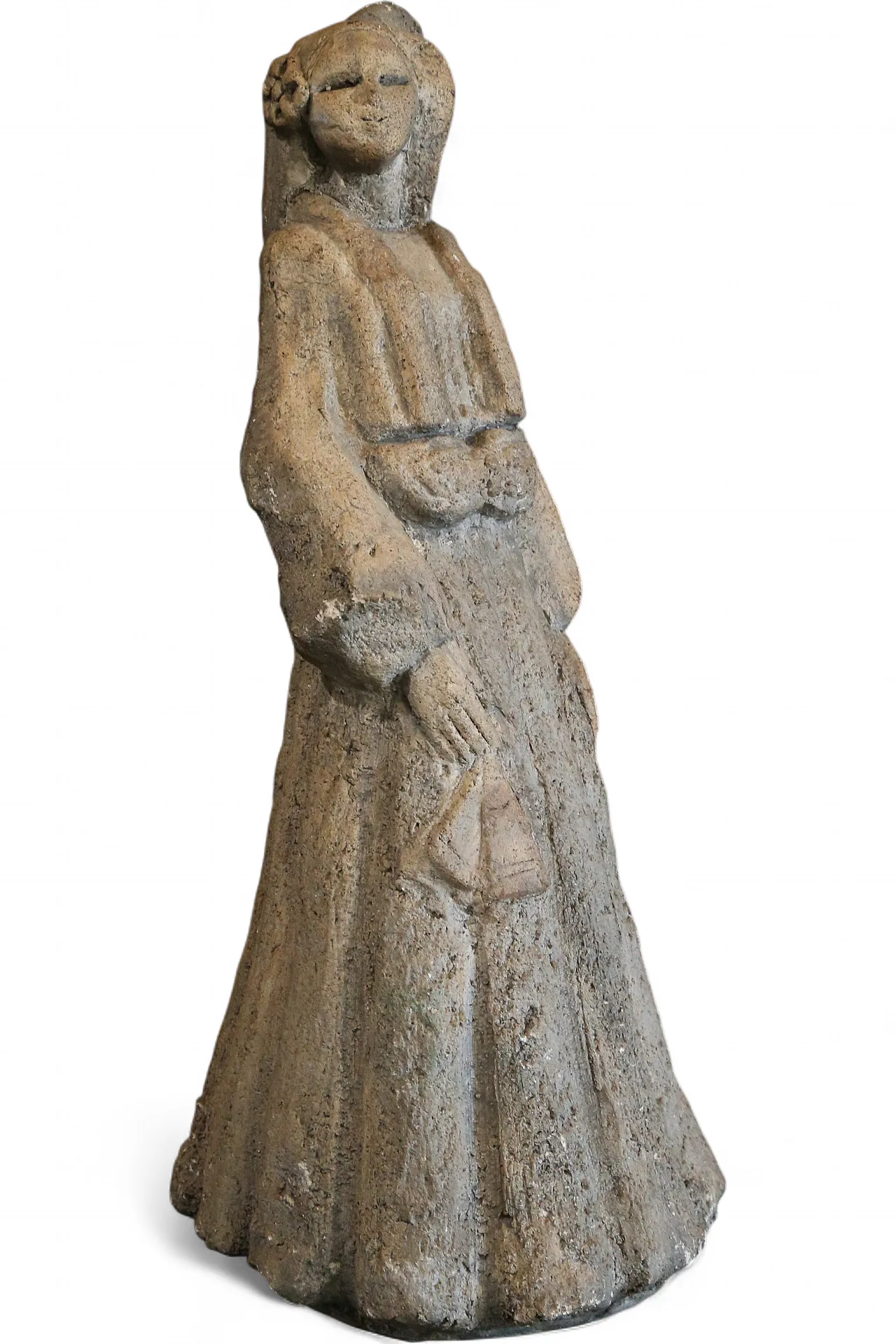 Oriental Japanese lady sculpture, ancient clay, early 20th century 18