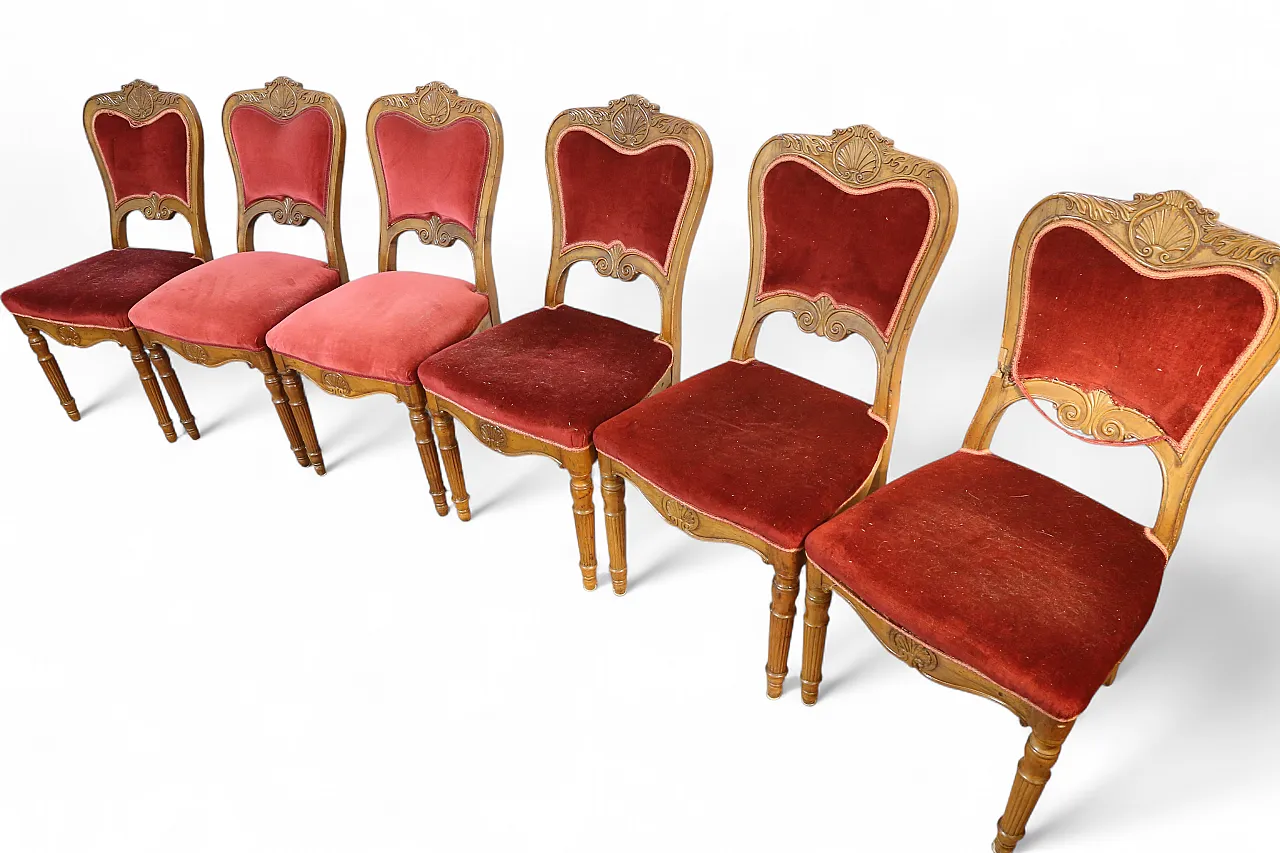 6 Biedermeier chairs set, Emilian, 19th century 25