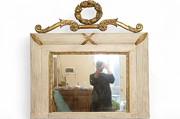 Empire fireplace mirror white pure gold, 1826