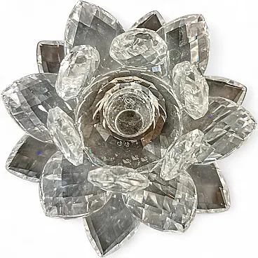 Swarovski 010001 Candle Holder Ninfea Waterlily Silver Crystal, 2000s