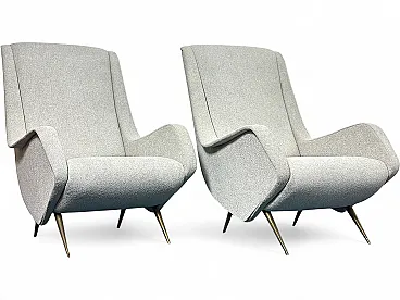 Pair of armchair by Aldo Morbelli for ISA Bergamo, 1950s