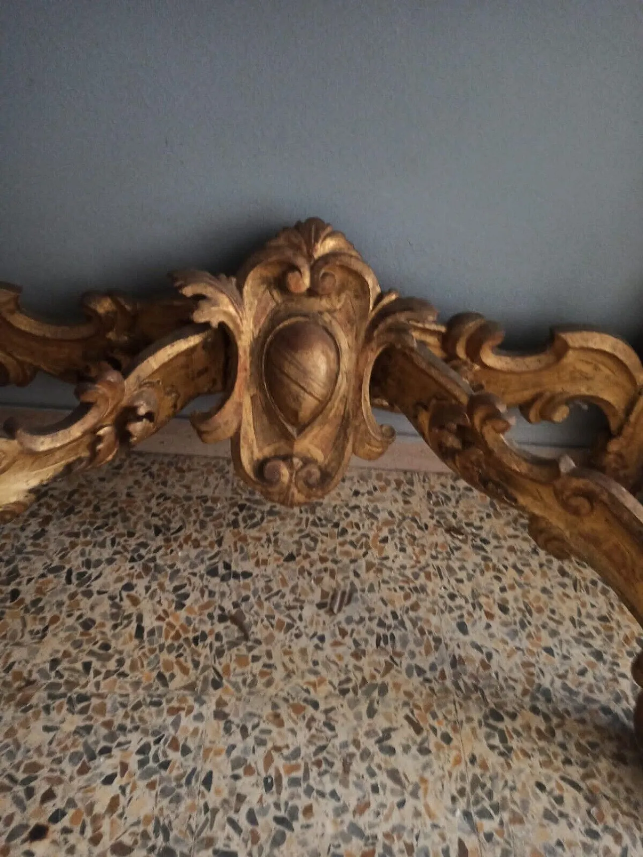 Console with mirror gilded wood, 19th century 7