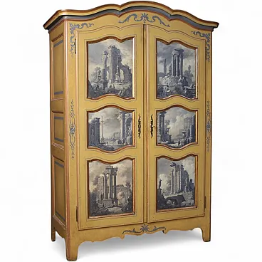 Piedmontese lacquered, gilded and painted wardrobe, 20th century