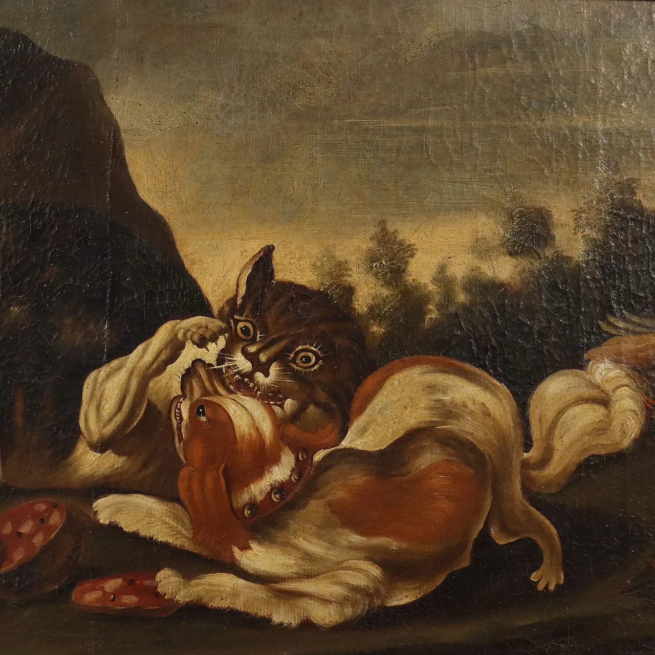 Felice Boselli, paesaggio nordico olio su tela, fine '600 3