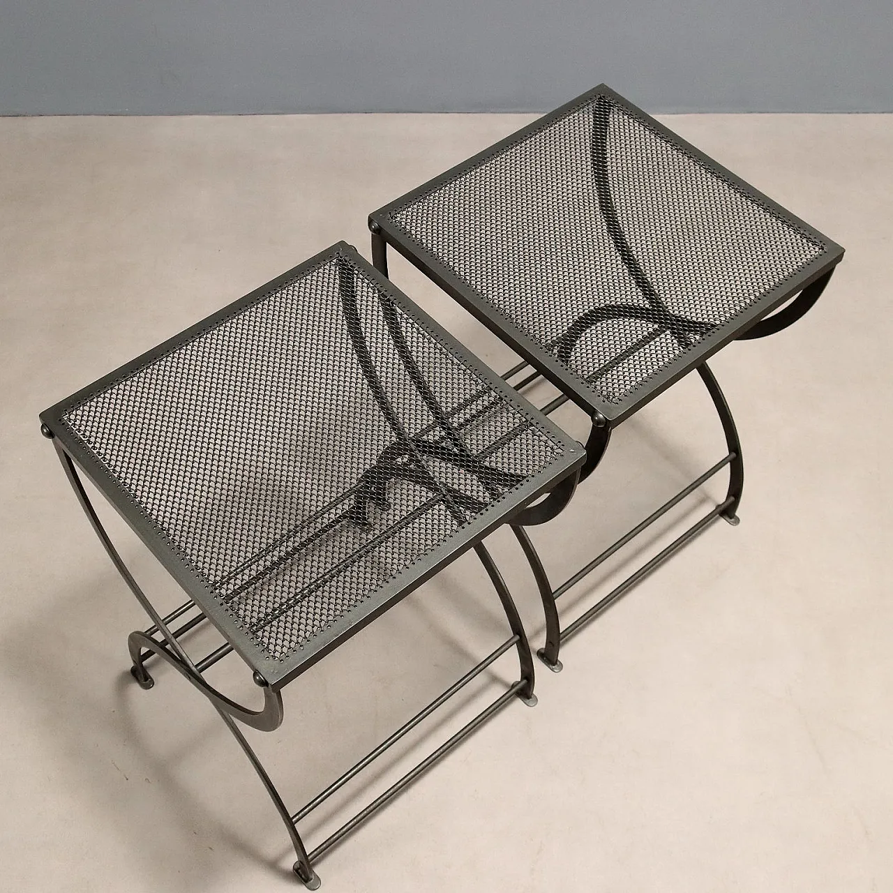 Pair of metal stools by Luigi Caccia Dominioni, 1960s 6