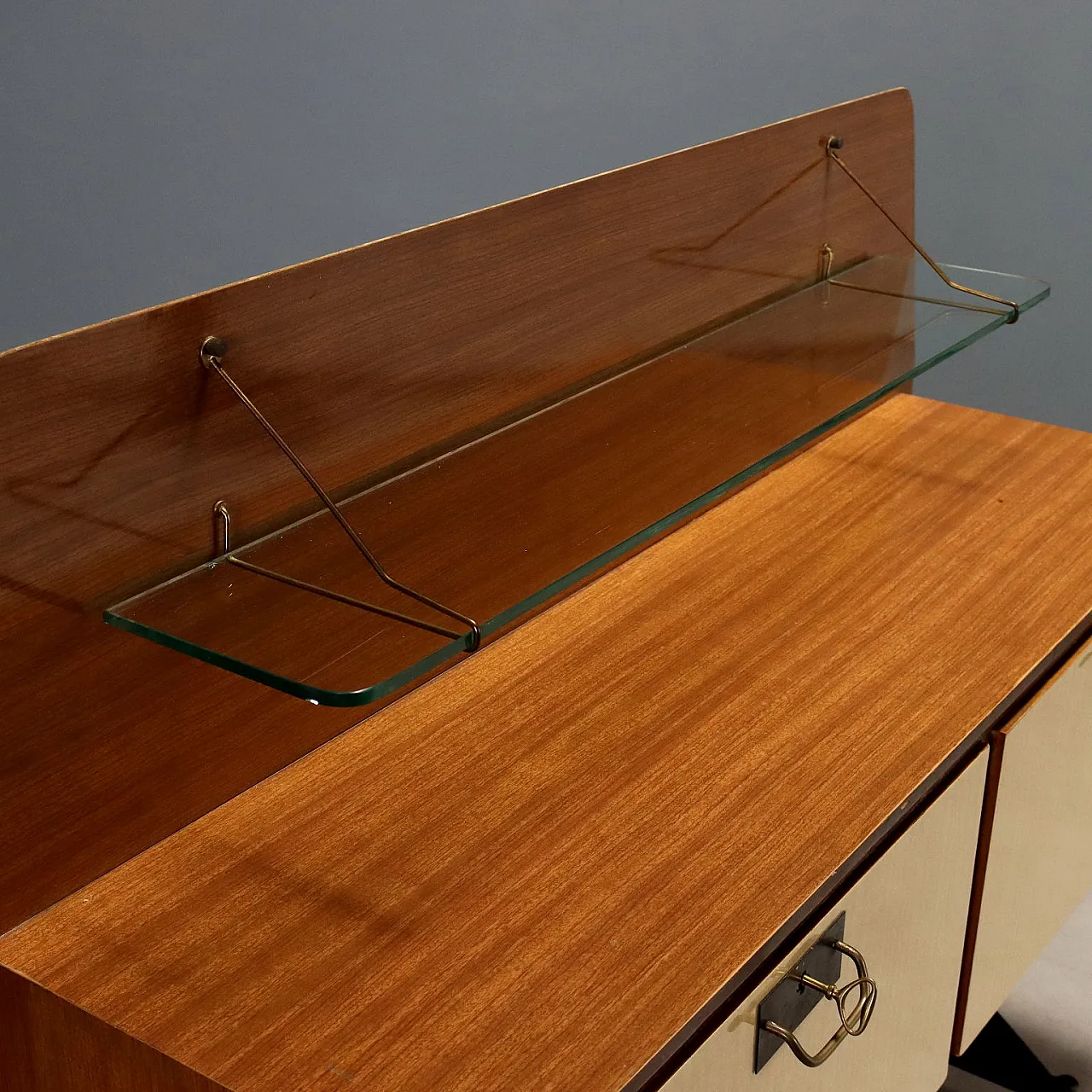 Two-tone laminate furniture, wood and lacquered metal, 20th century 3