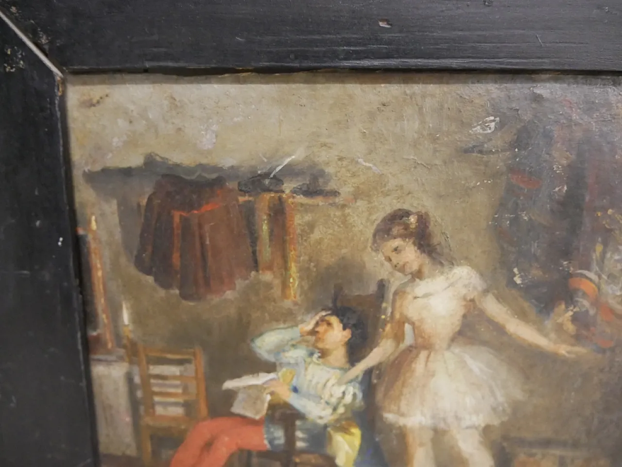 Fanciulli alla prova di recita di Albano Lugli pittore emiliano, '800 7