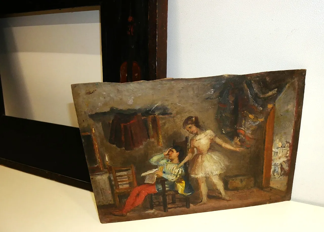 Fanciulli alla prova di recita di Albano Lugli pittore emiliano, '800 8