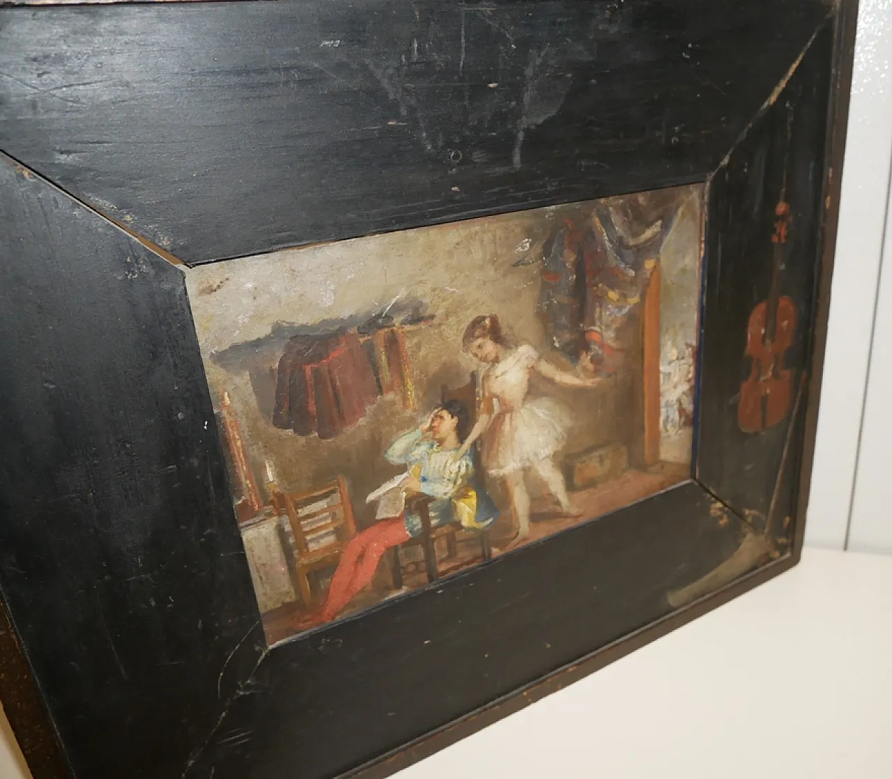 Fanciulli alla prova di recita di Albano Lugli pittore emiliano, '800 9