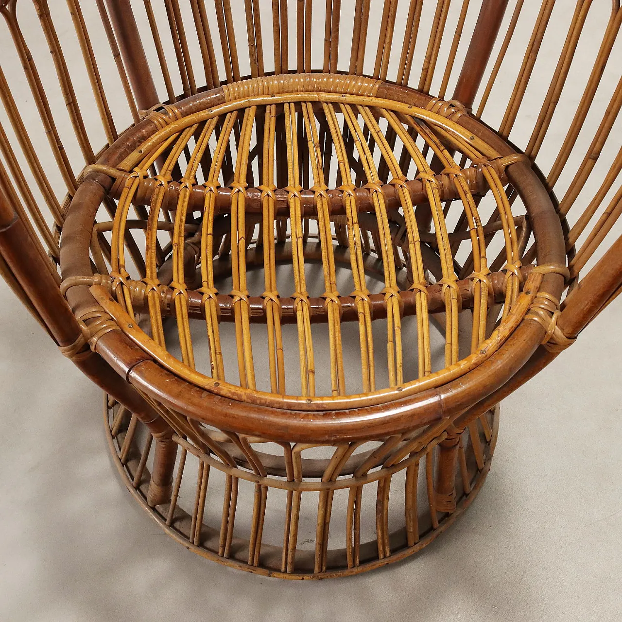 Pair of wicker chairs with armrests, 20th century 4