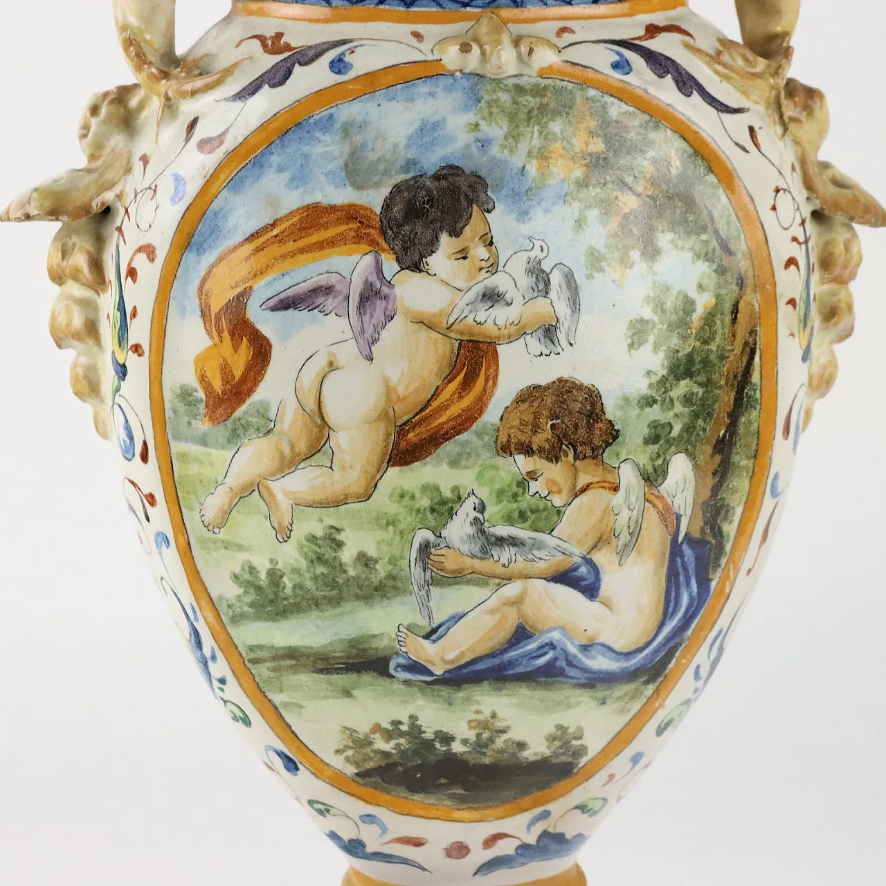 Coppia di anfore in maiolica, '800 7