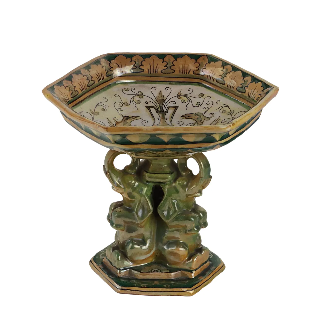 Centrotavola in maiolica, Manifattura Robbia Gualdo Tadino, '900 1