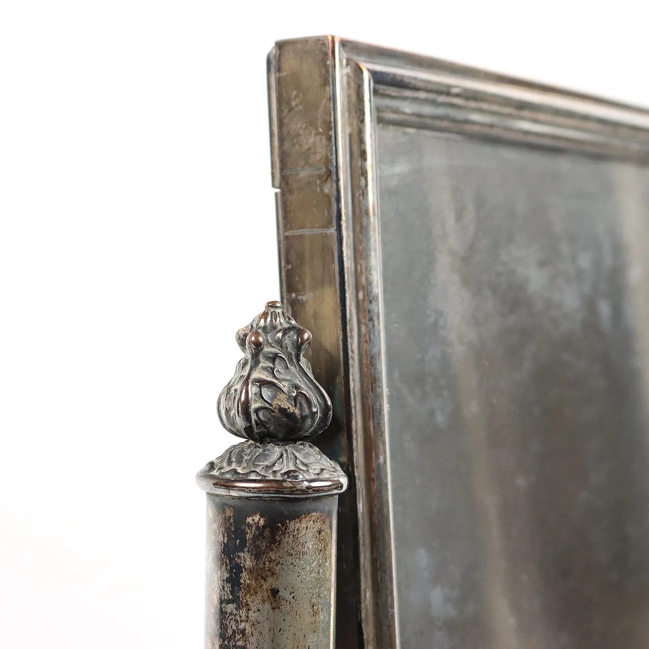 Silver-plated metal table mirror, mid-19th century 3