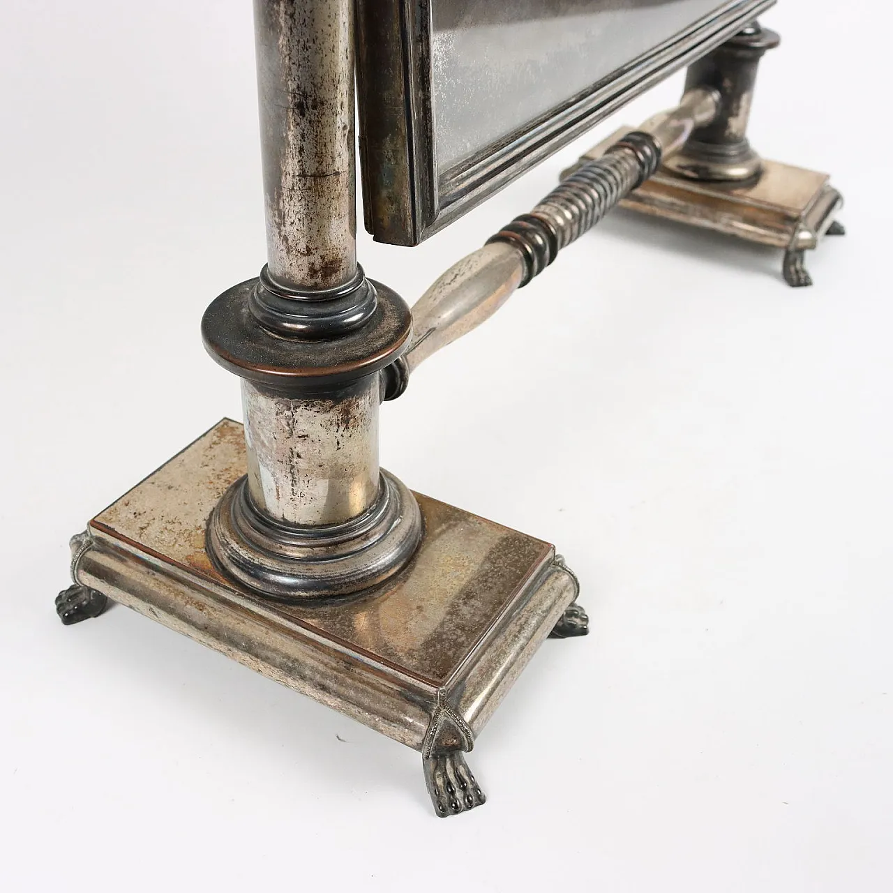 Silver-plated metal table mirror, mid-19th century 5