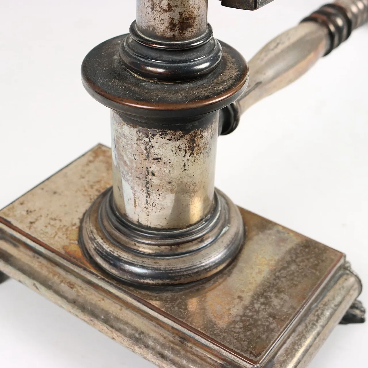 Silver-plated metal table mirror, mid-19th century 6