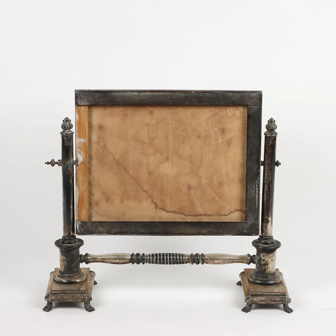 Silver-plated metal table mirror, mid-19th century 8