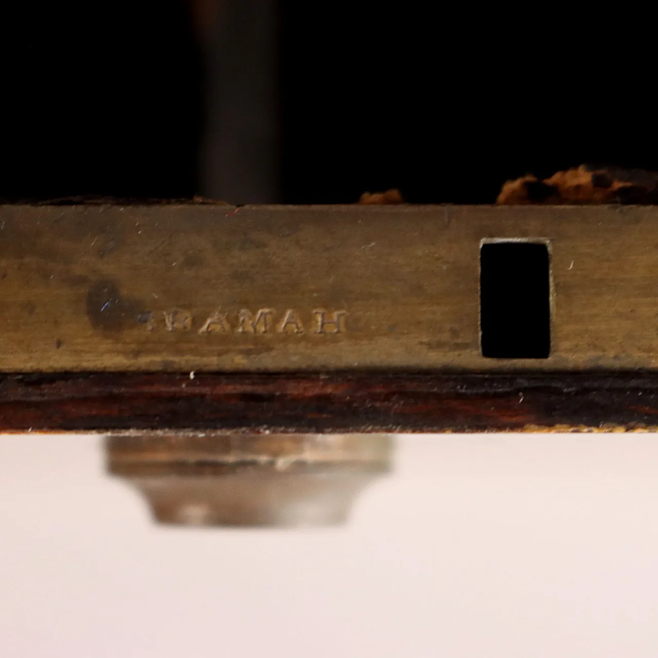 Indian walnut liquor box with brass handles and profiles, early 19th century 9