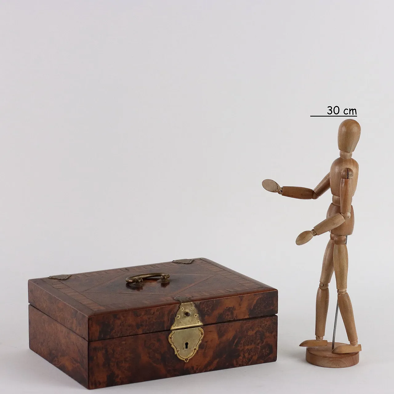 Scatola in legno impiallacciato di radica, '800 2