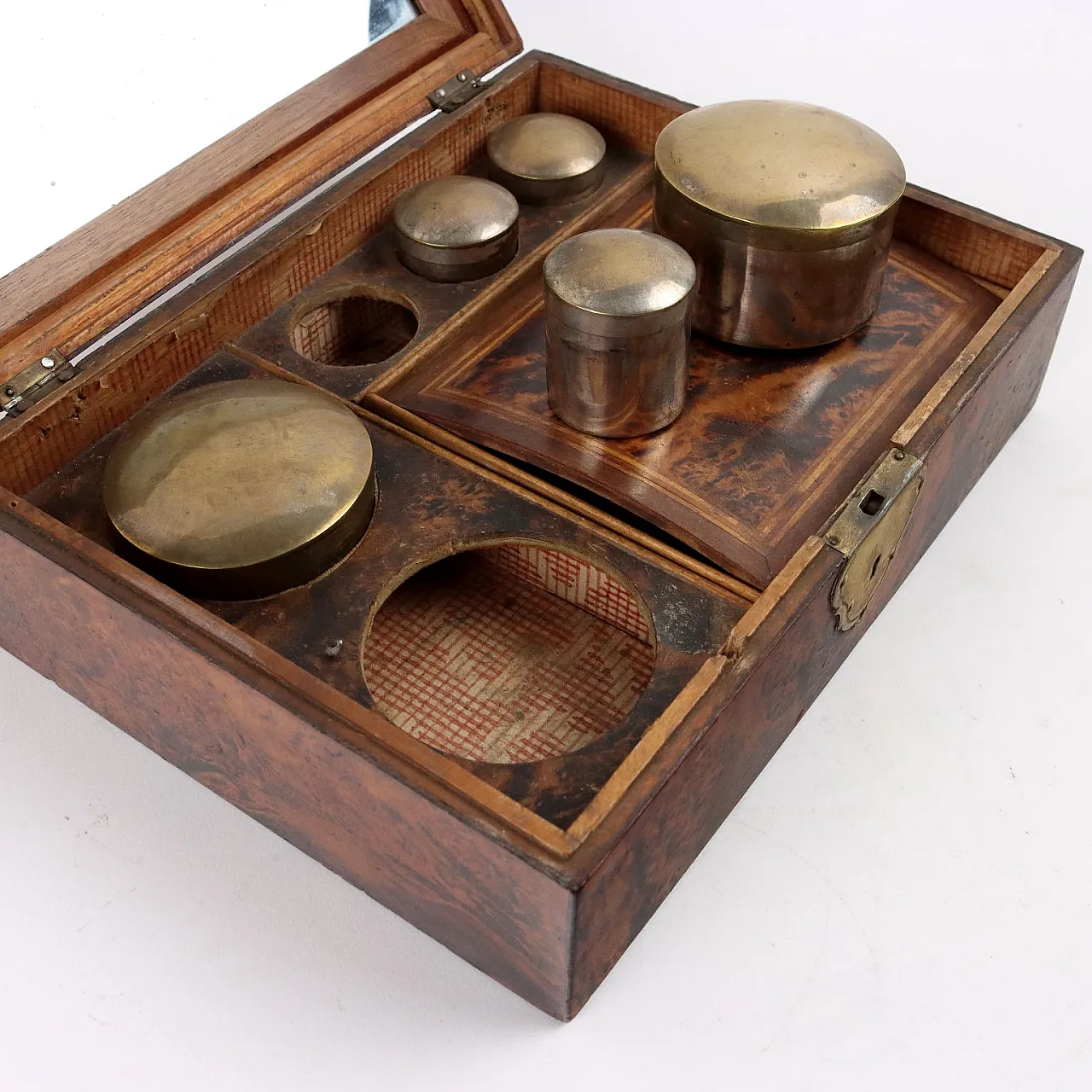 Scatola in legno impiallacciato di radica, '800 9