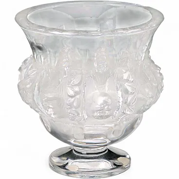 Vaso in cristallo con decoro in rilievo satinato, '900