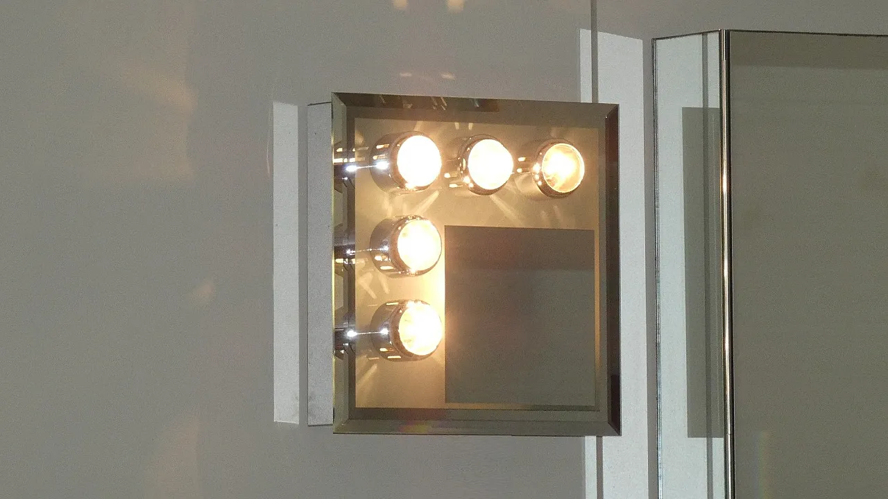 Armadi a specchio con applique abbinate, anni '70 4