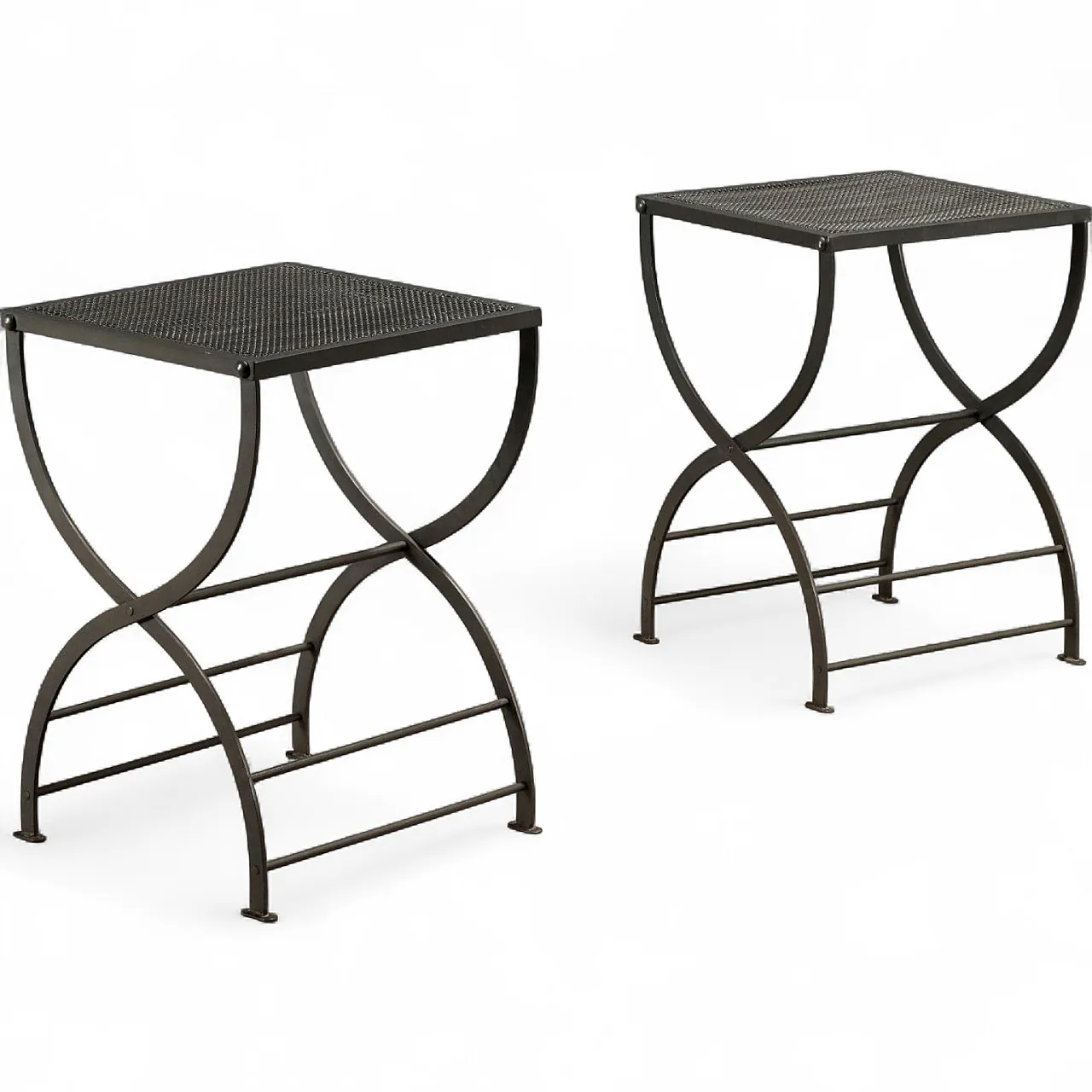 Pair of metal stools by Luigi Caccia Dominioni, 1960s 8