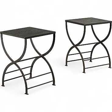 Pair of metal stools by Luigi Caccia Dominioni, 1960s