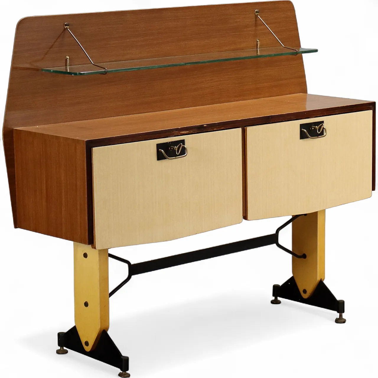 Two-tone laminate furniture, wood and lacquered metal, 20th century 10