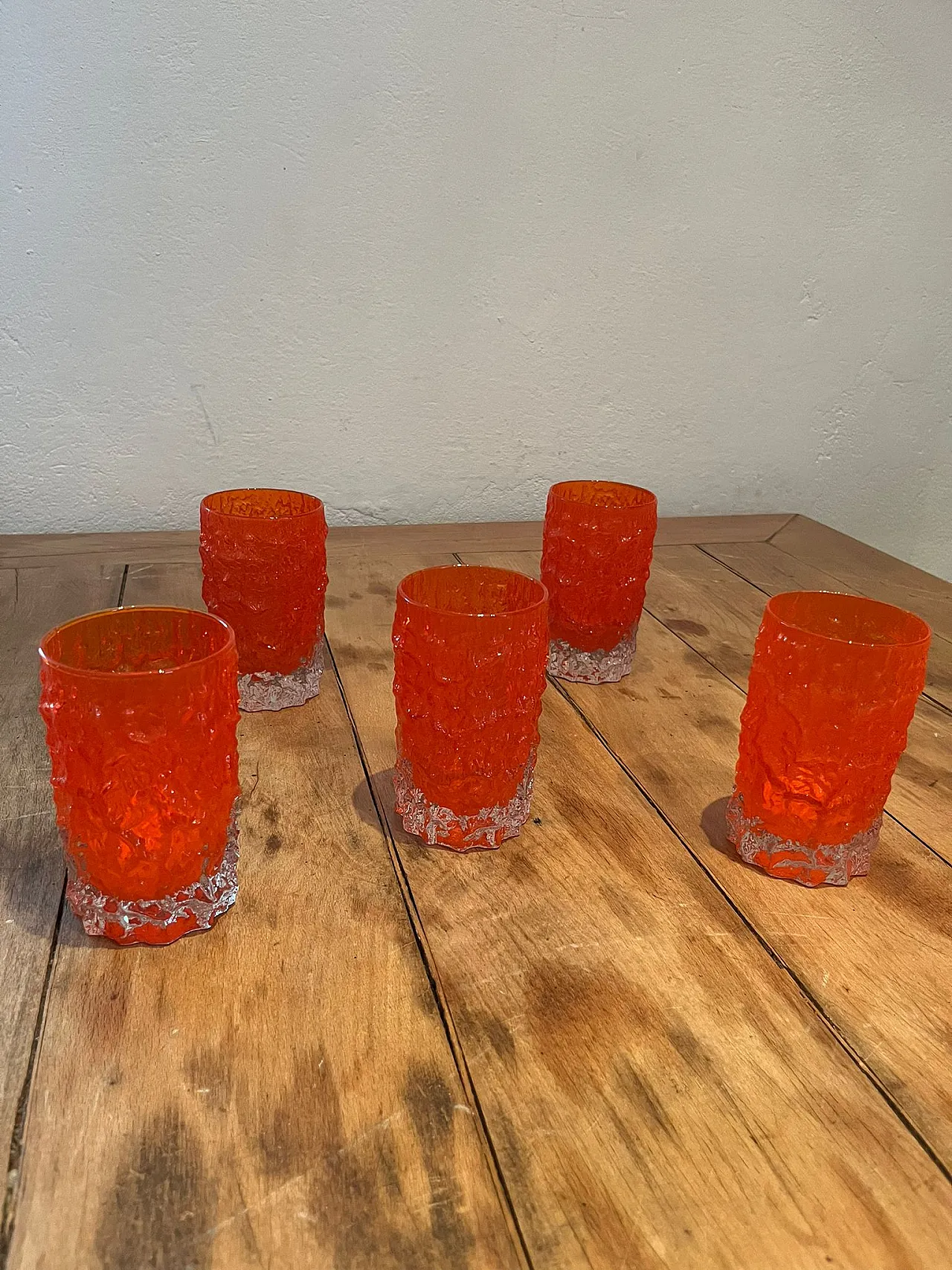 5 Bicchieri in vetro di Geoffrey Baxter, fine '900 1