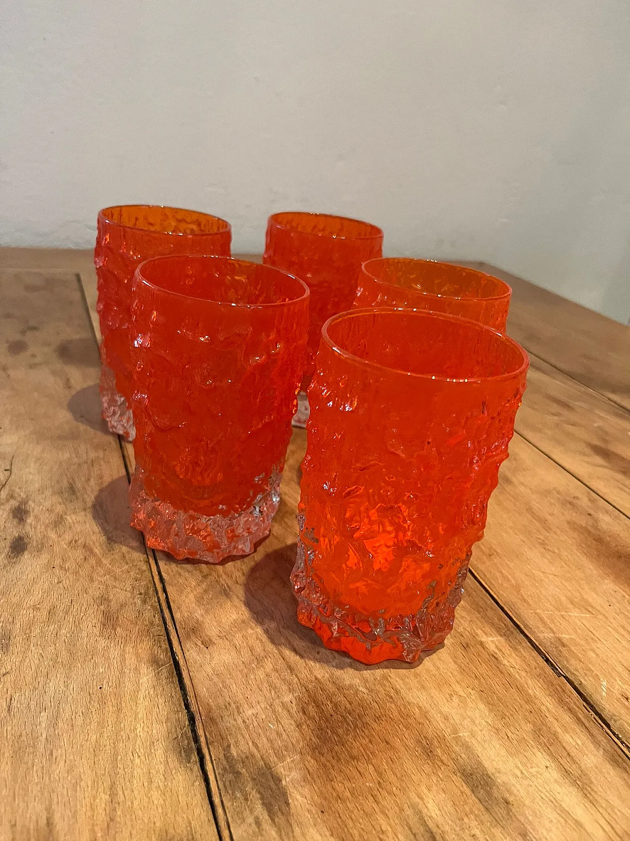 5 Bicchieri in vetro di Geoffrey Baxter, fine '900 4