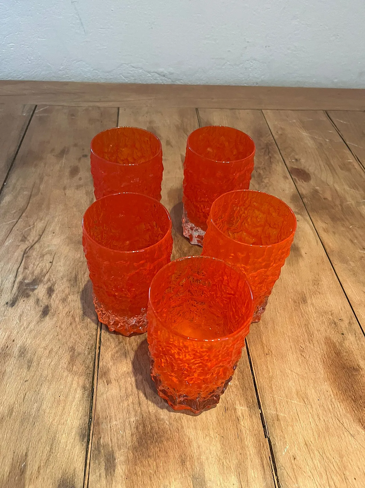 5 Bicchieri in vetro di Geoffrey Baxter, fine '900 5